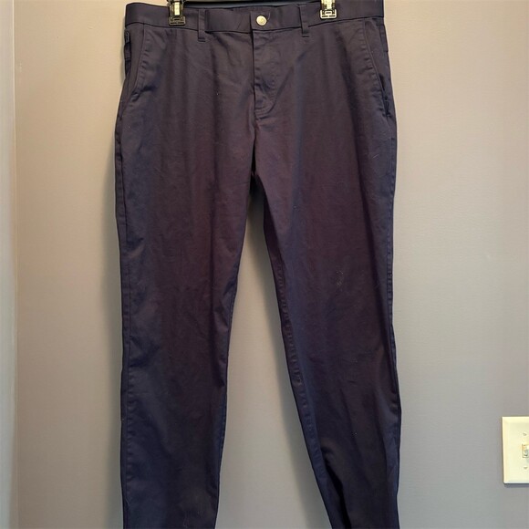 Fabletics Other - Fabletics Chino Pants Mens 36x32 Navy Blue Flat Front Straight Leg
